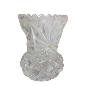 Small Antique Vintage Cut Glass Toothpick Holder